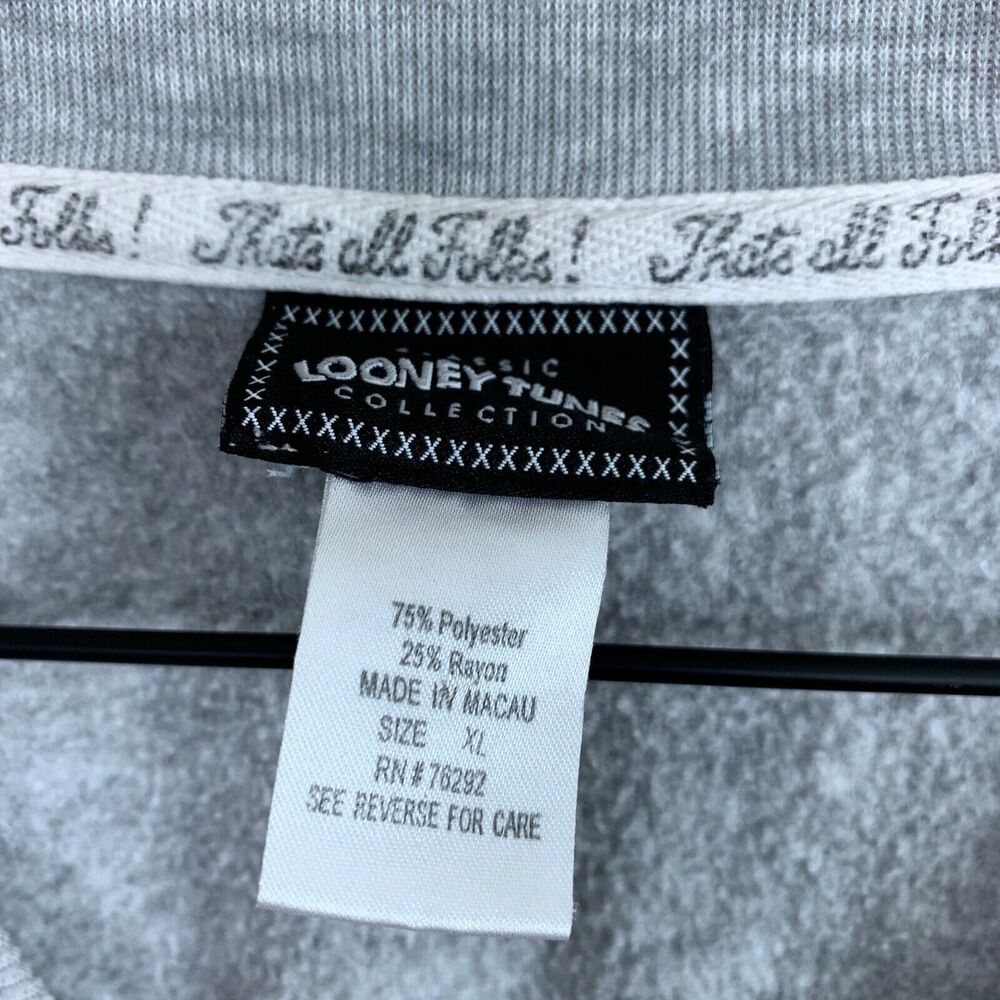 Looney Tunes Tweety Bird Boxy Terry Sweatshirt Gray Relaxed Fit Lounge Womens XL - Picture 7 of 8